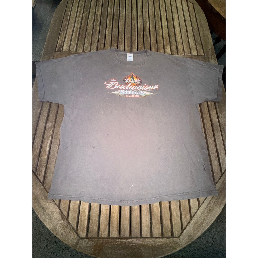Vtg 2006 Budweiser Sturgis Bike Week T-Shirt 2XL Gray Biker Anheuser Busch